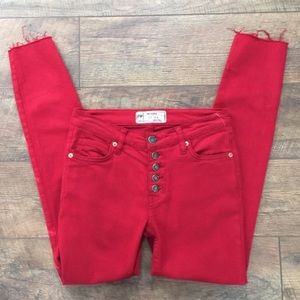 COPY - New Free people red Ragan skinny jeans. Ra…